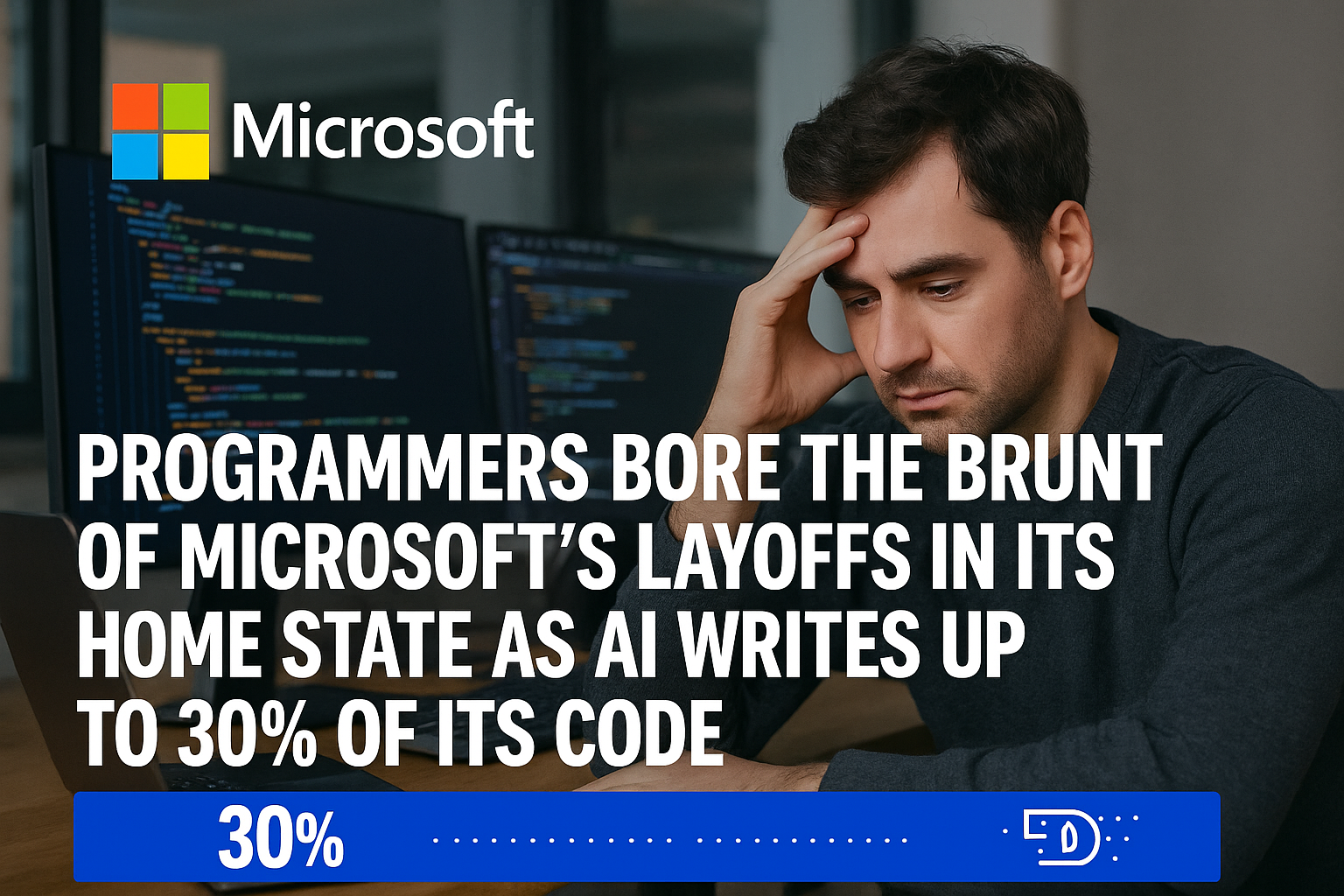 Programmers bore the brunt of Microsoft’s layoffs in its home state as AI writes up to 30% of its code