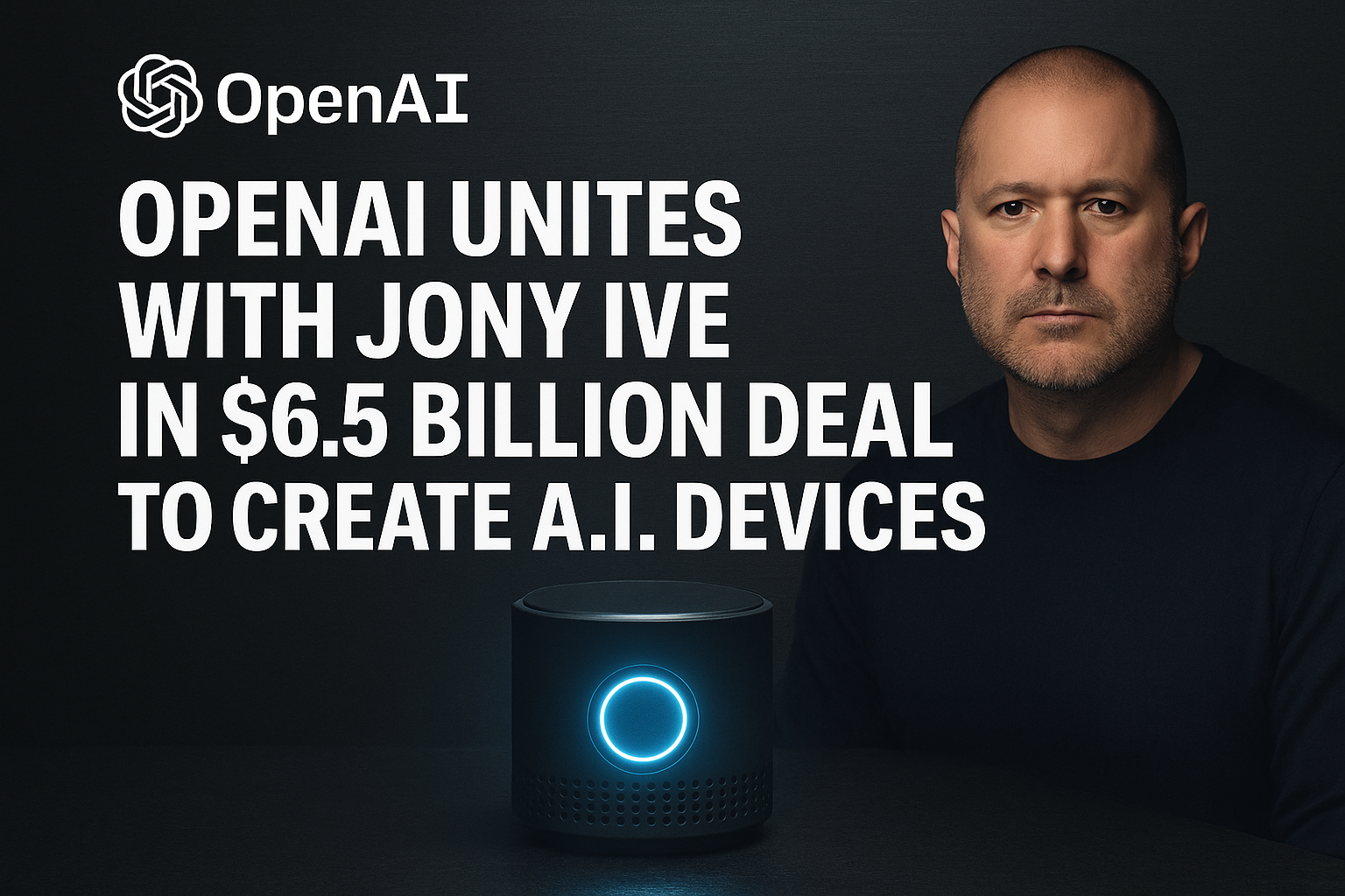 OpenAI Unites With Jony Ive in $6.5 Billion Deal to Create A.I. Devices