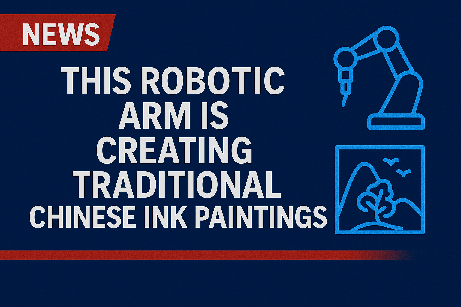 This robotic arm is creating traditional Chinese ink paintings