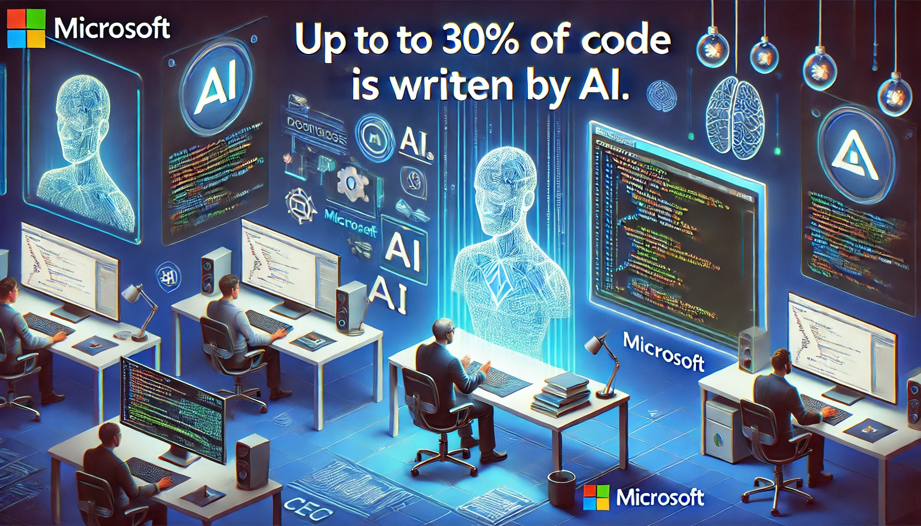 Microsoft CEO says up to 30% of the company’s code was written by AI