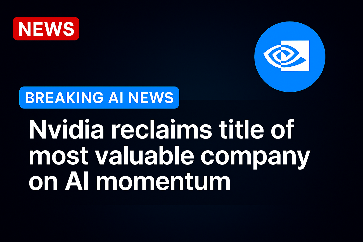 Nvidia reclaims title of most valuable company on AI momentum
