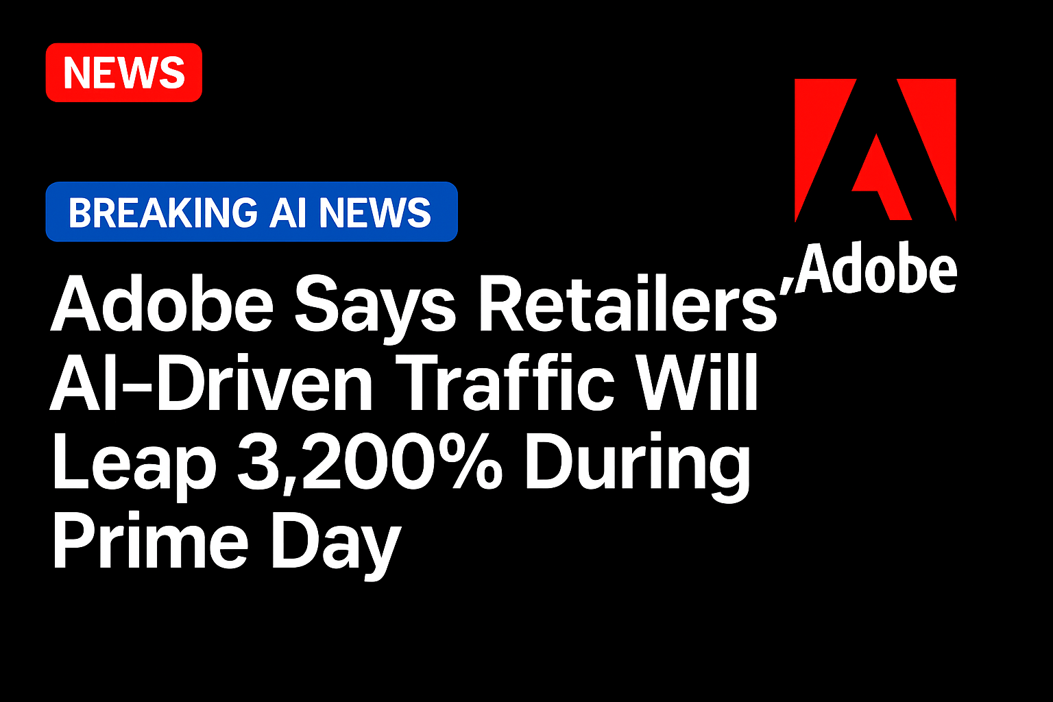 Adobe Says Retailers’ AI-Driven Traffic Will Leap 3,200% During Prime Day