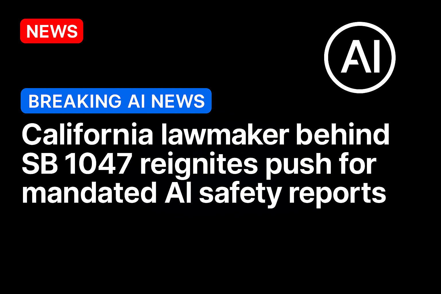California lawmaker behind SB 1047 reignites push for mandated AI safety reports
