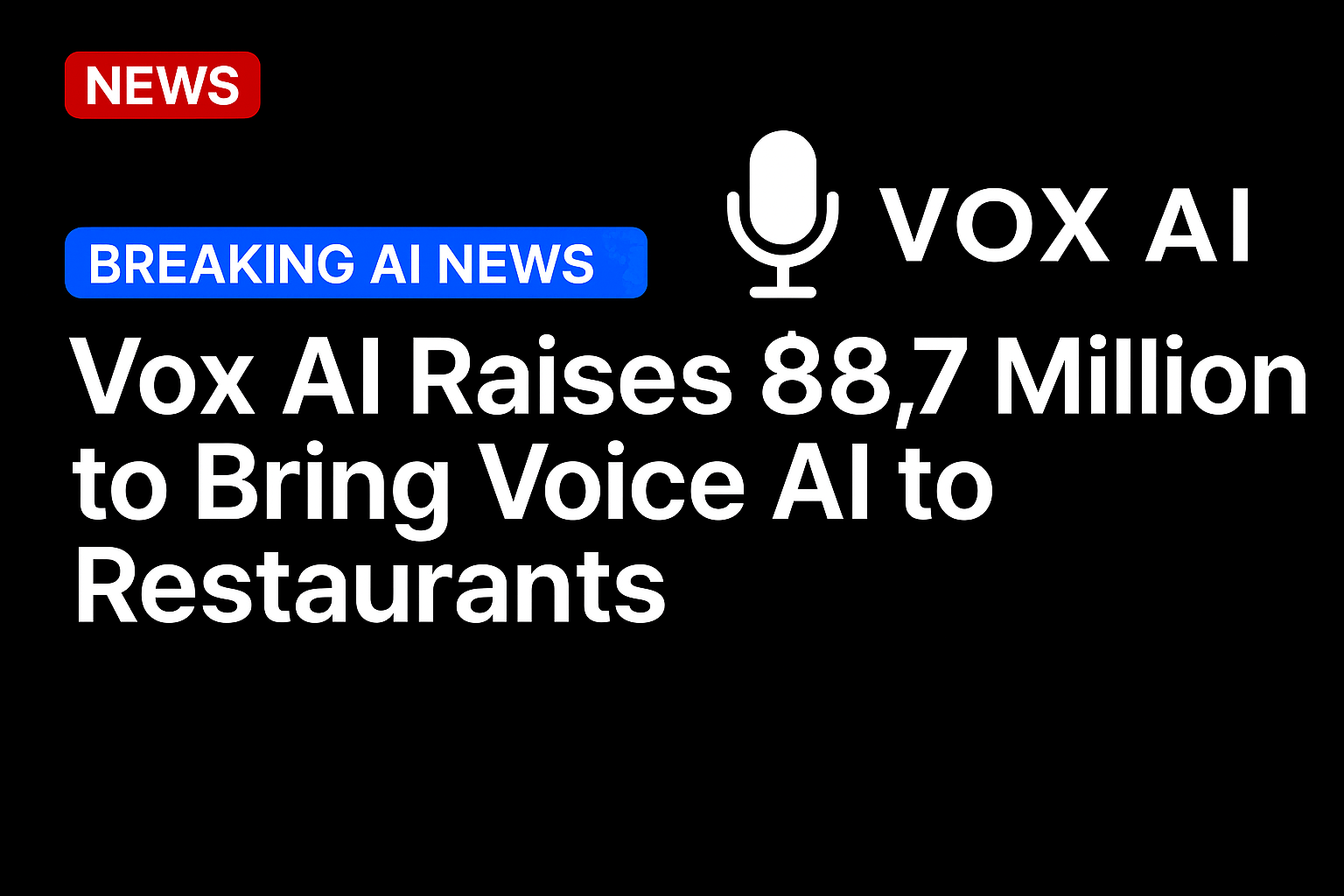 Vox AI Raises $8.7 Million to Bring Voice AI to Restaurants