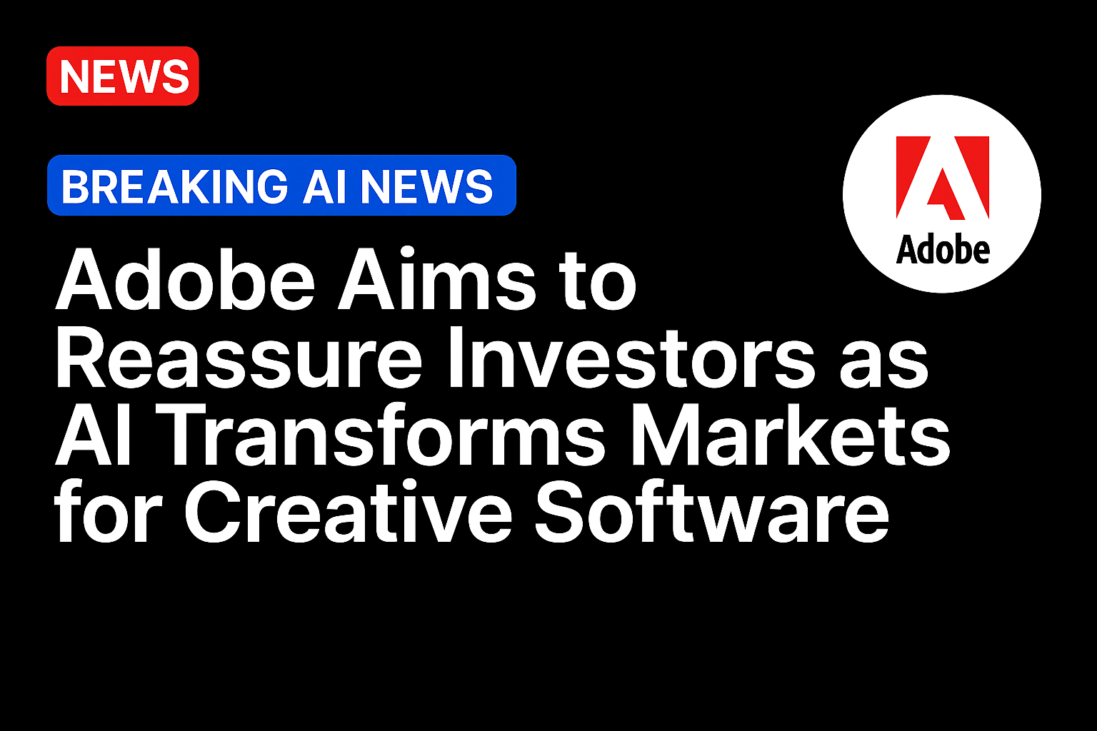 Adobe Aims to Reassure Investors as AI Transforms Markets for Creative Software