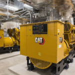 Caterpillar power generators at a data centre construction site in 2025