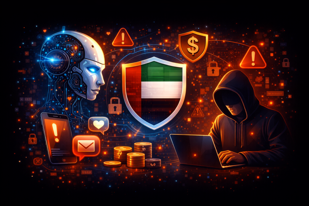 AI-driven online scams are increasing across the UAE, according to a new warning from the Cybersecurity Council. Authorities say artificial intelligence now enables fraudsters to create highly realistic digital scams that are harder for users to detect. The warning was issued through the council’s weekly Cyber Pulse awareness campaign. AI-Driven Online Scams Increase Speed and Scale The Cybersecurity Council reported that AI-driven online scams allow criminals to operate faster than before. Fraudsters use automation to complete tasks in seconds. These tasks include generating fake messages, copying official branding, and producing realistic voice imitations. Scammers also rely on AI to create urgent messages designed to cause panic. Officials said these techniques remove many traditional red flags linked to fraud. AI-Driven Online Scams Behind Most Breaches Officials stated that AI-driven online scams are now linked to more than 90 percent of recent digital security breaches. AI-powered phishing messages often appear professional and error-free. Many messages closely resemble communications from banks, companies, or government entities. This similarity makes it harder for users to identify threats. The council added that AI-generated images and advertisements on social media are also being used to mislead users. Safety Steps Against AI-Driven Online Scams The council urged residents to take precautions against AI-driven online scams. Users were advised to avoid clicking links from unknown sources. Messages requesting personal or financial details should be verified through official channels. The council recommended enabling multi-factor authentication on all accounts. Using updated security software was also advised. Users should review messages carefully for inconsistencies, unusual requests, or unexpected urgency. Ongoing Cyber Pulse Awareness Campaign The Cyber Pulse campaign is now in its second year. It runs across social media platforms to promote safe online behavior. The initiative focuses on educating the public about evolving digital threats, including AI-driven online scams. The campaign supports the UAE’s broader strategy to strengthen trust in digital services as technology continues to advance.