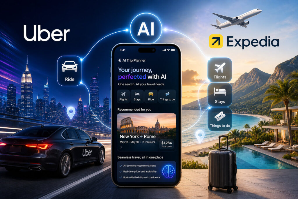 Uber Expedia AI travel platform