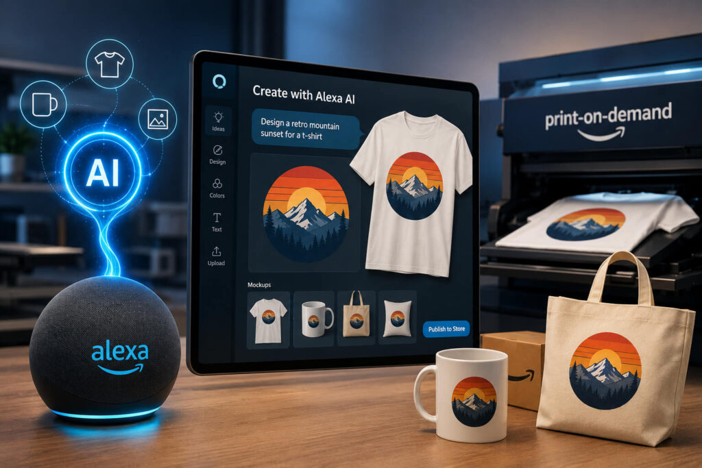 Amazon Alexa AI print-on-demand