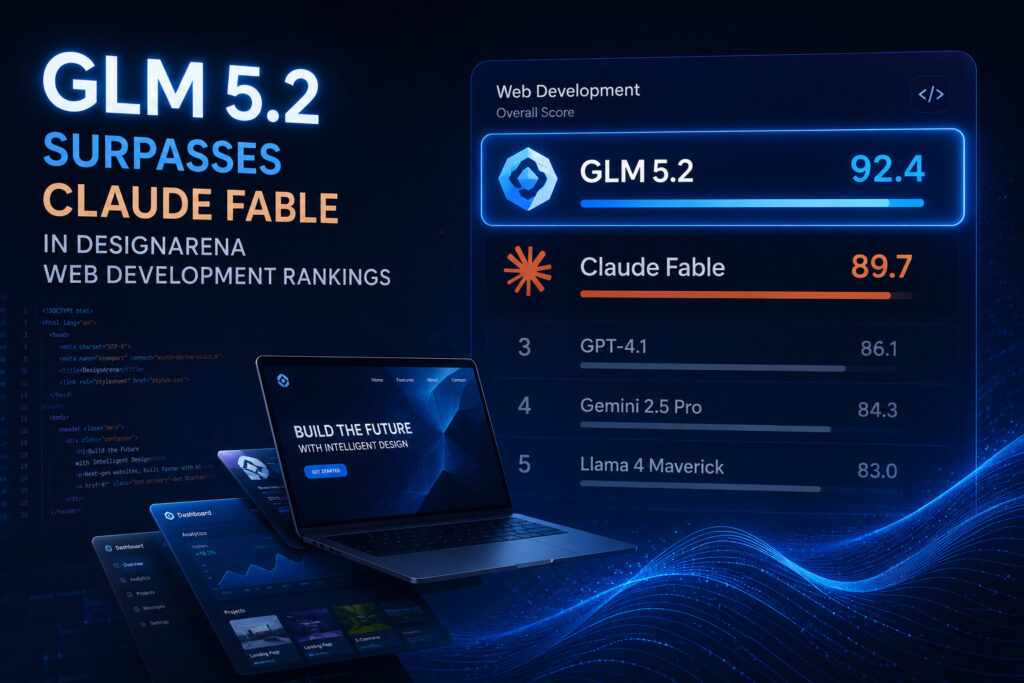 GLM 5.2 Defeats Claude Fable on DesignArena Web Development Ranking GLM 5.2