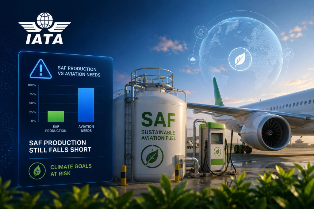 IATA Says SAF Production Volumes Remain Disappointing in 2026 SAF production volumes