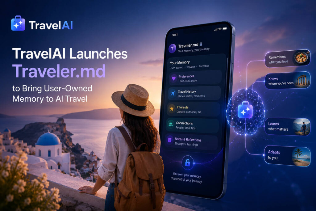 TravelAI Launches Traveler.md to Bring User-Owned Memory to AI Travel TravelAI Traveler.md