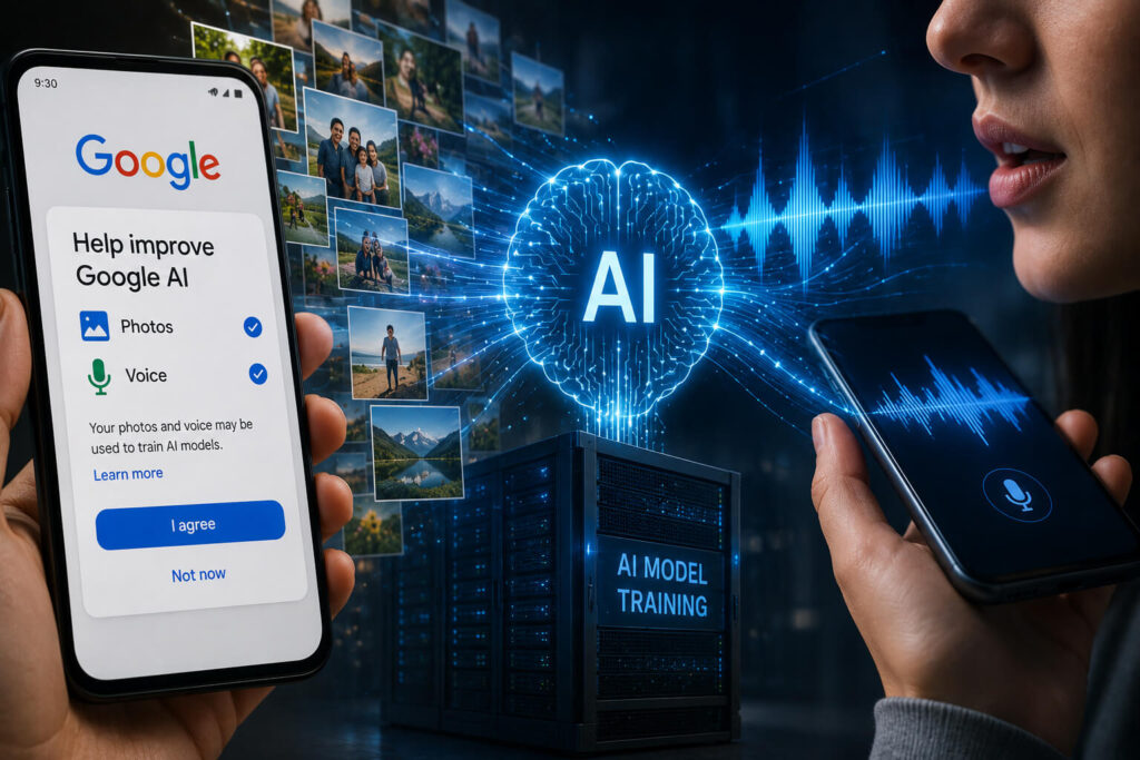 Google May Use Your Photos and Voice to Train AI Google AI data training