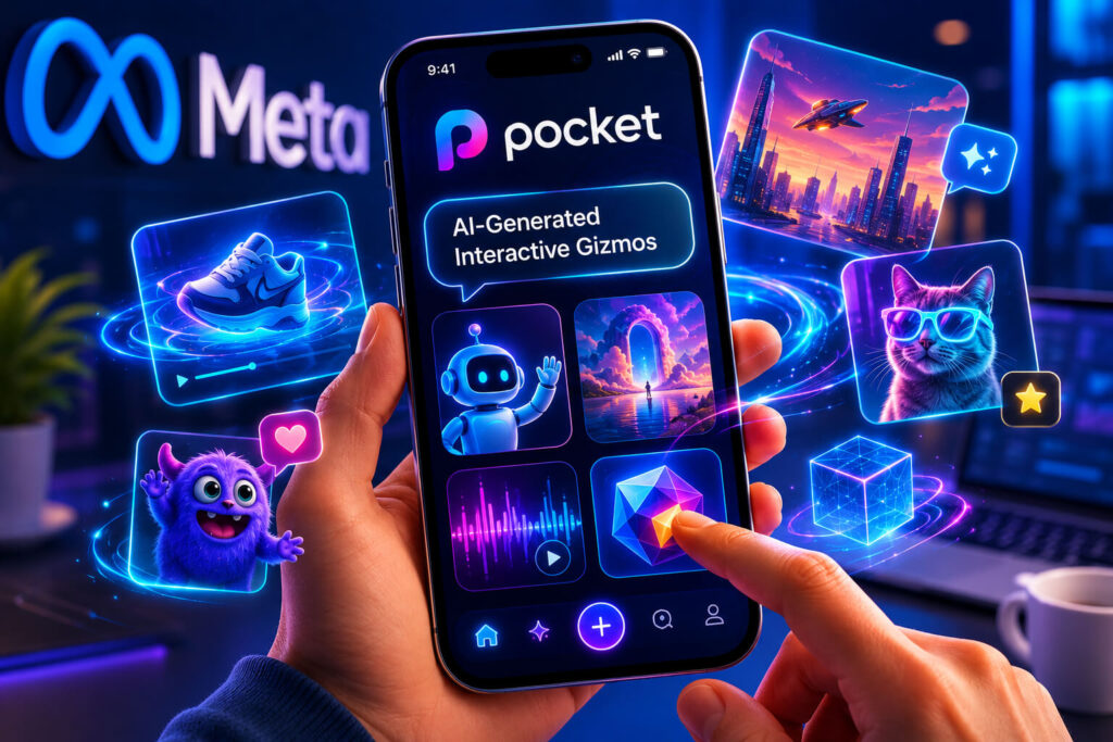Meta Quietly Tests Pocket App for AI-Generated Interactive Gizmos Meta Pocket app