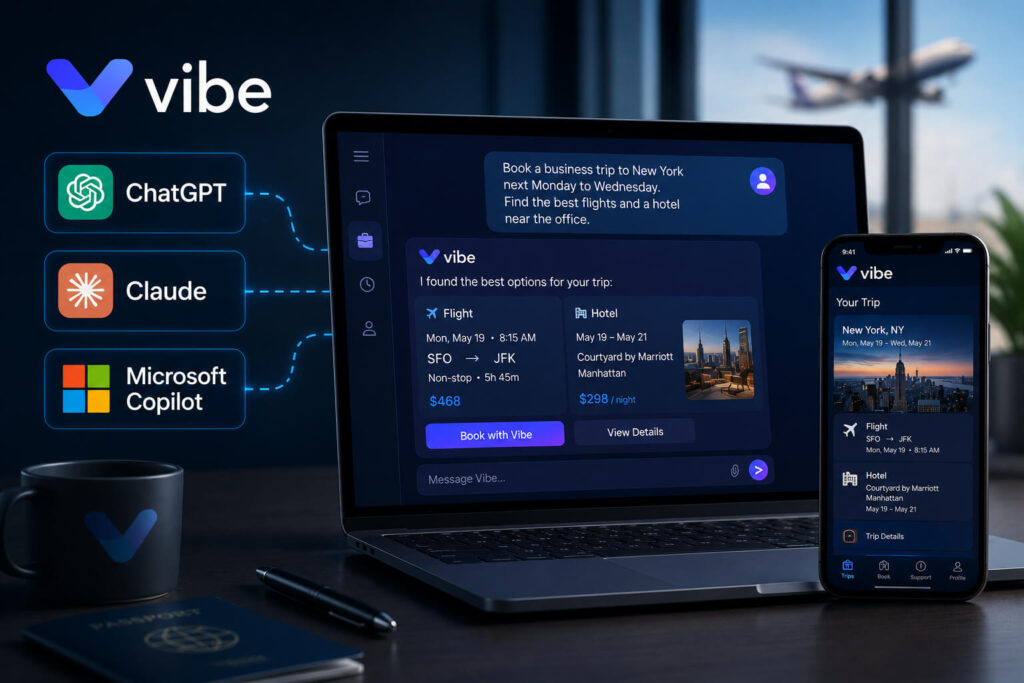 Vibe corporate travel booking AI