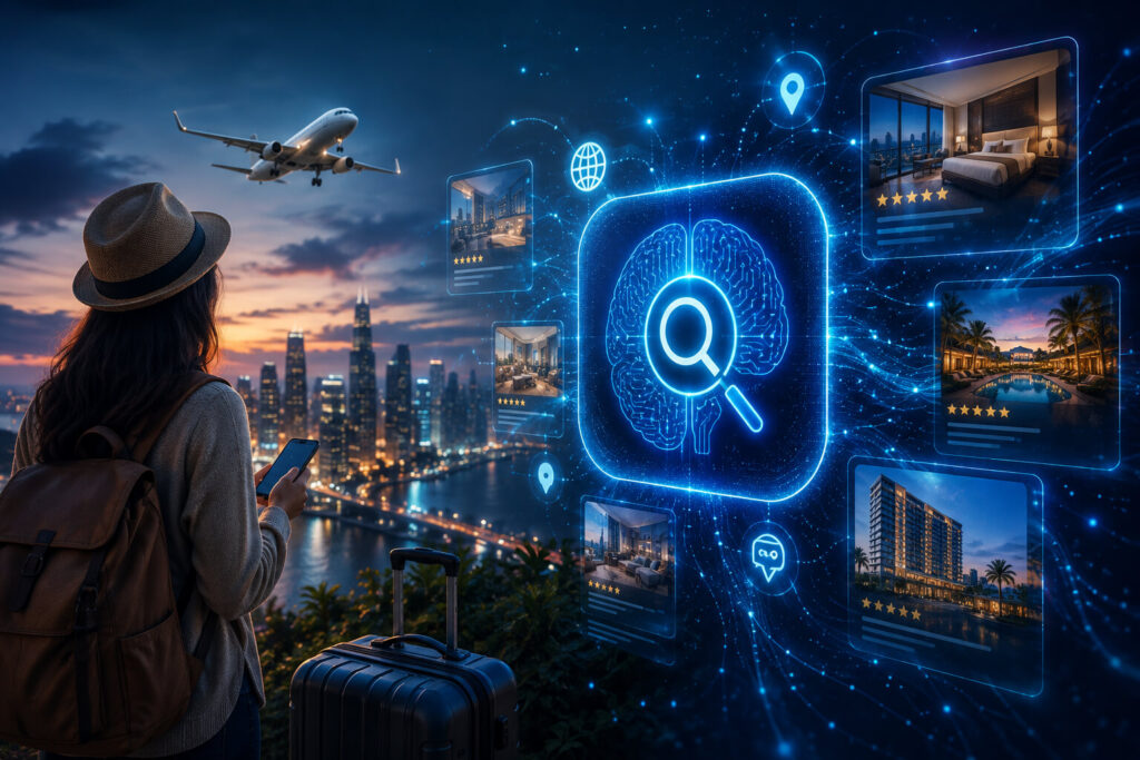 AI Search Is Changing How Travelers Find Hotels — and Visibility May Become the New Booking Battleground AI search hotel visibility