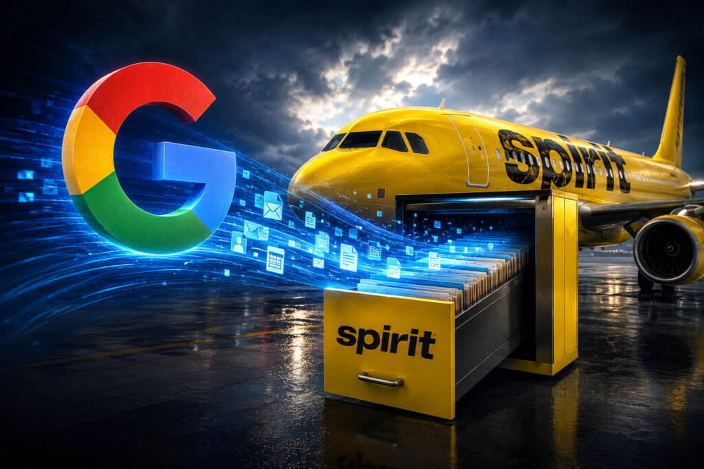 Google Spirit Airlines AI data